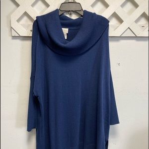 $15 Closet Clear Out 18 Chico’s Twilight Blue Cowl Sweater SS cotton/rayon/nylon